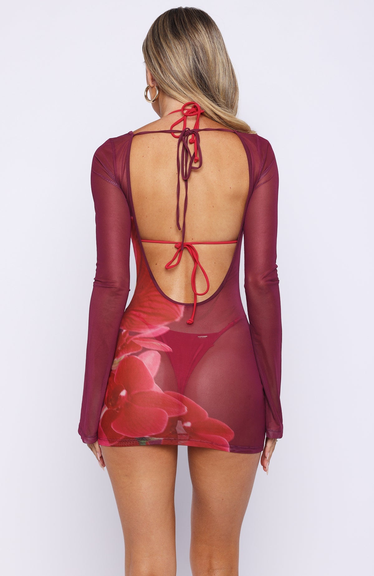 Ibiza Sands Long Sleeve Mini Dress Paradise Bloom