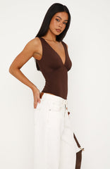 Into The Mix V Neck Bodysuit Chocolate