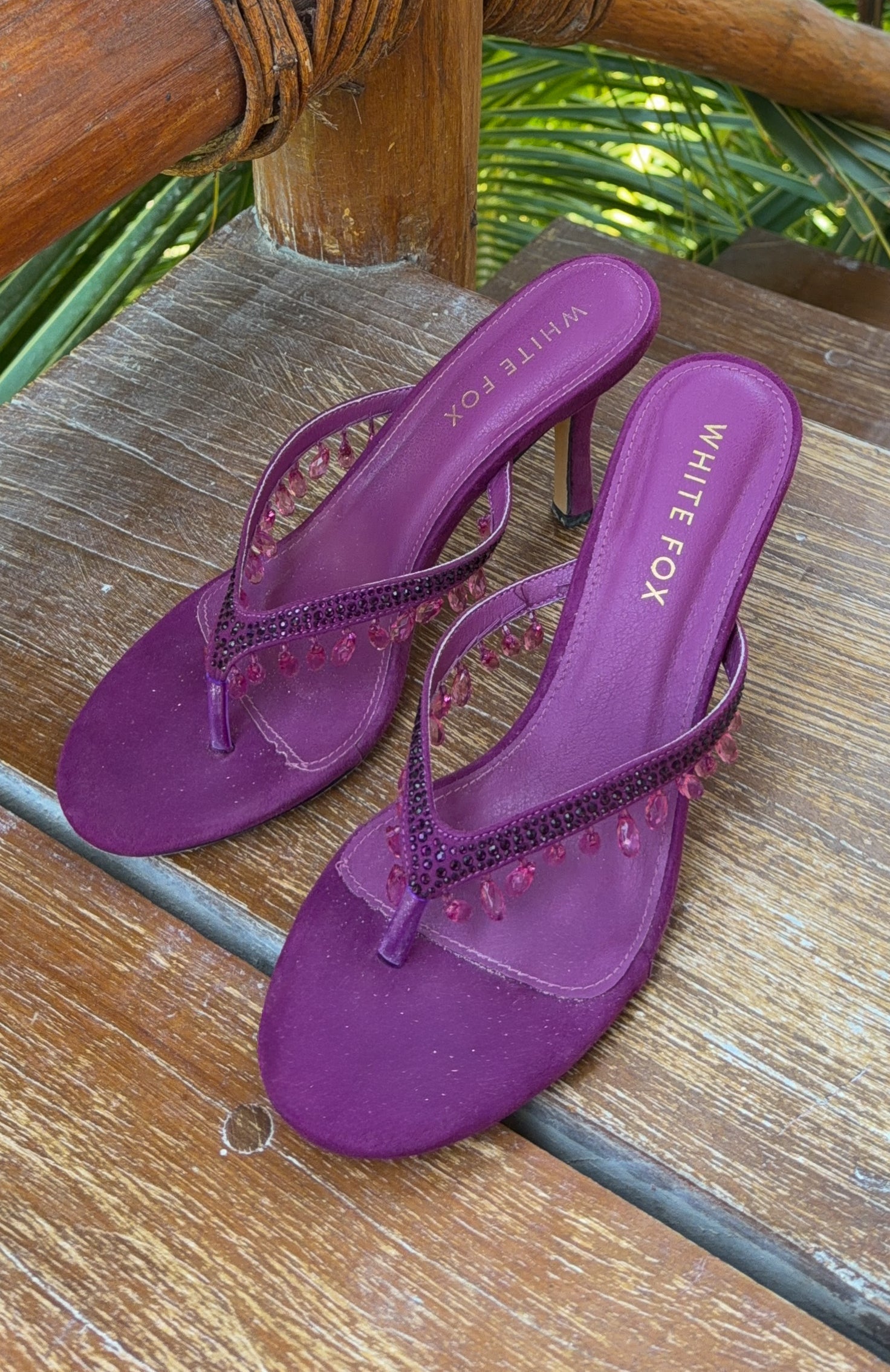 Jackie Mules Purple Faux Suede