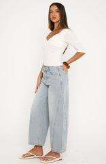 Jessica Mid Rise Cropped Barrel Leg Jeans Light Blue Wash