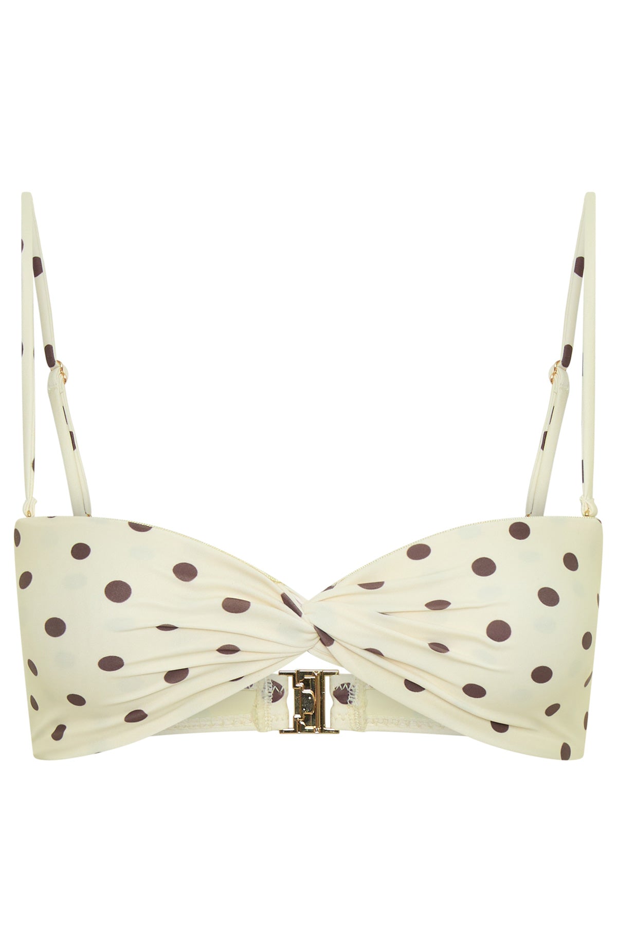 Kaya Bikini Top Cream/Choc Polka Dot