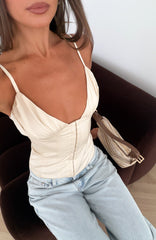 Lasting Forever Satin Bustier Beige