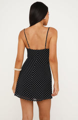 Making Statements Mini Dress Black/White Polka Dot