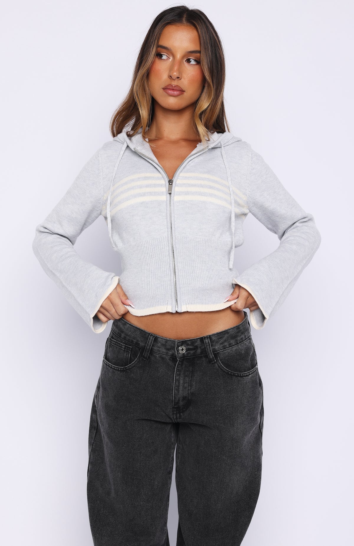 Mellisandra Knit Cardigan Grey Marle