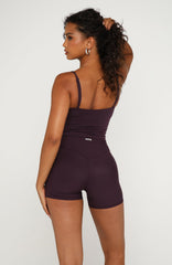 Keep Up High Waisted Shorts 4" Midnight Plum