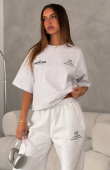 Never Missed Boxy Oversized Tee Grey Marle