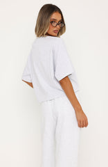 Never Missed Boxy Oversized Tee Grey Marle