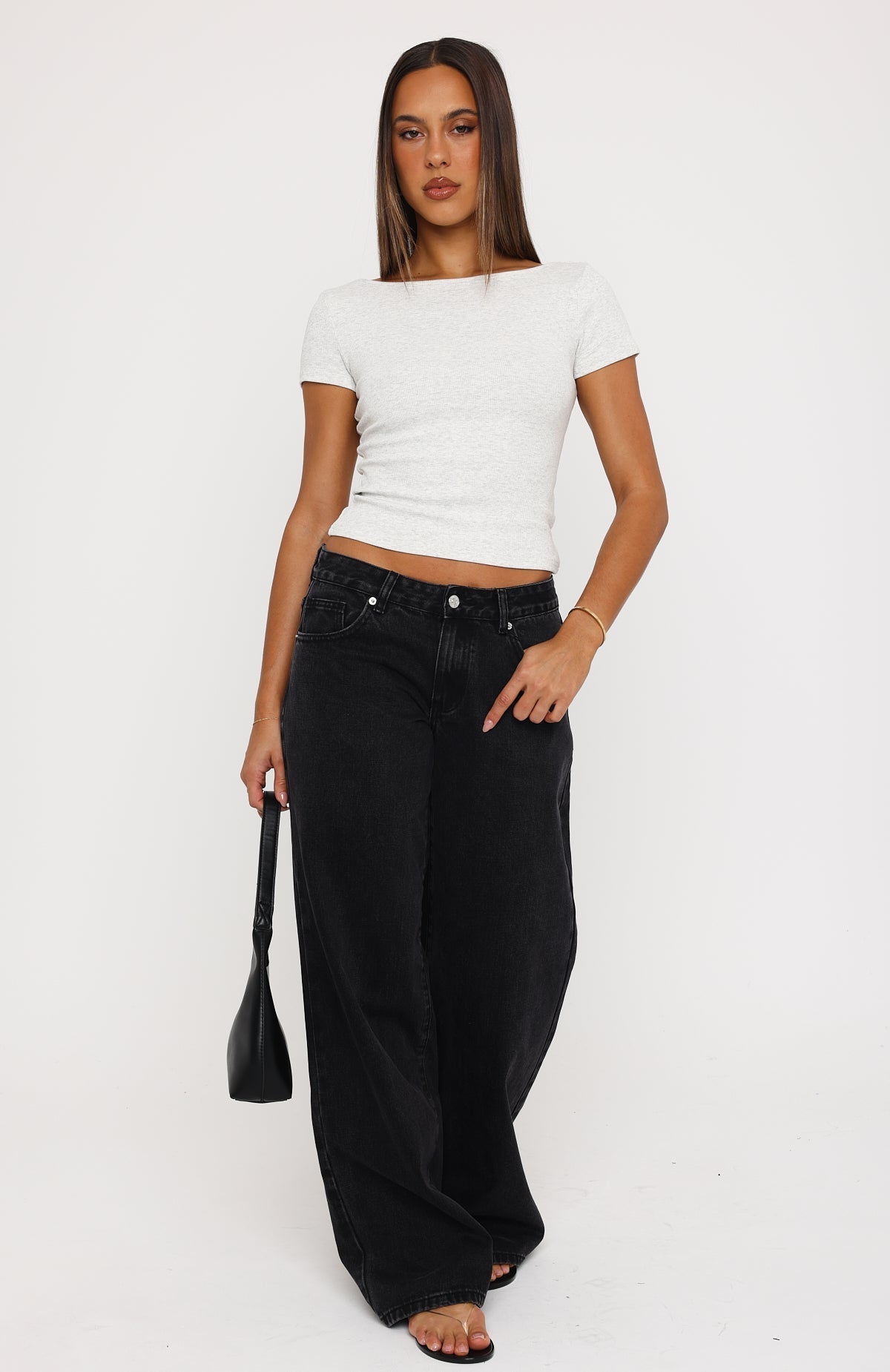 Not Like The Rest Short Sleeve Top Grey Marle