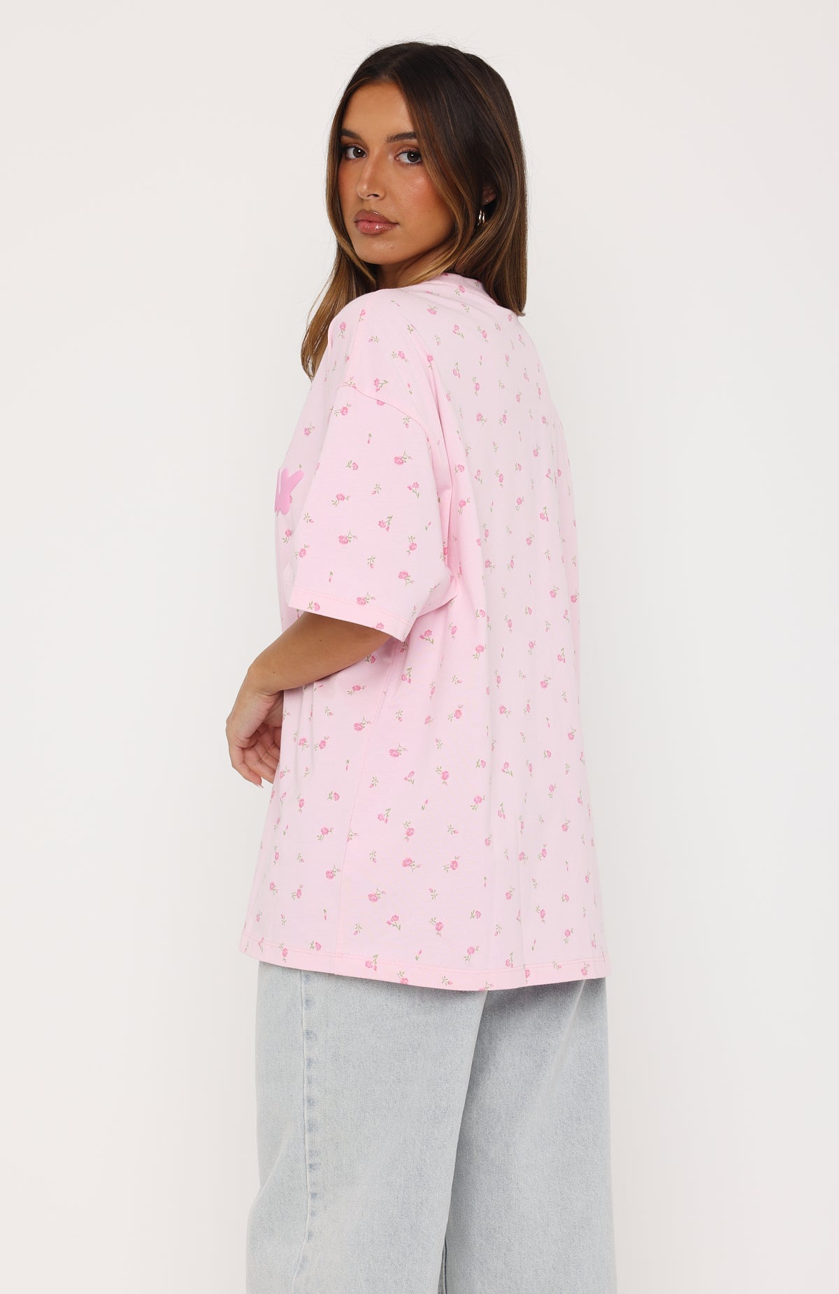 Offstage Printed Oversized Tee Posy Ditsy