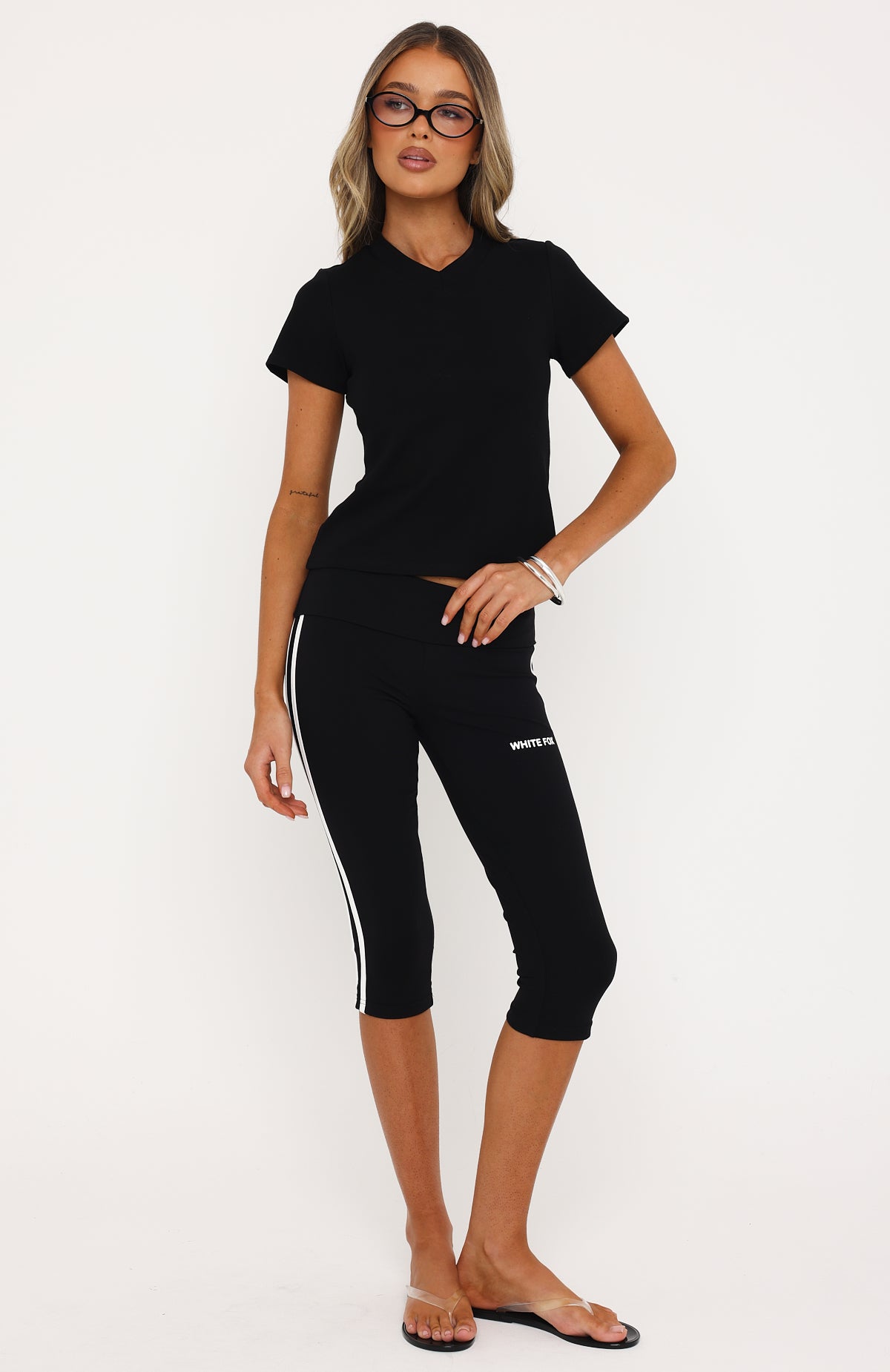 On The Hunt V Neck Top Black