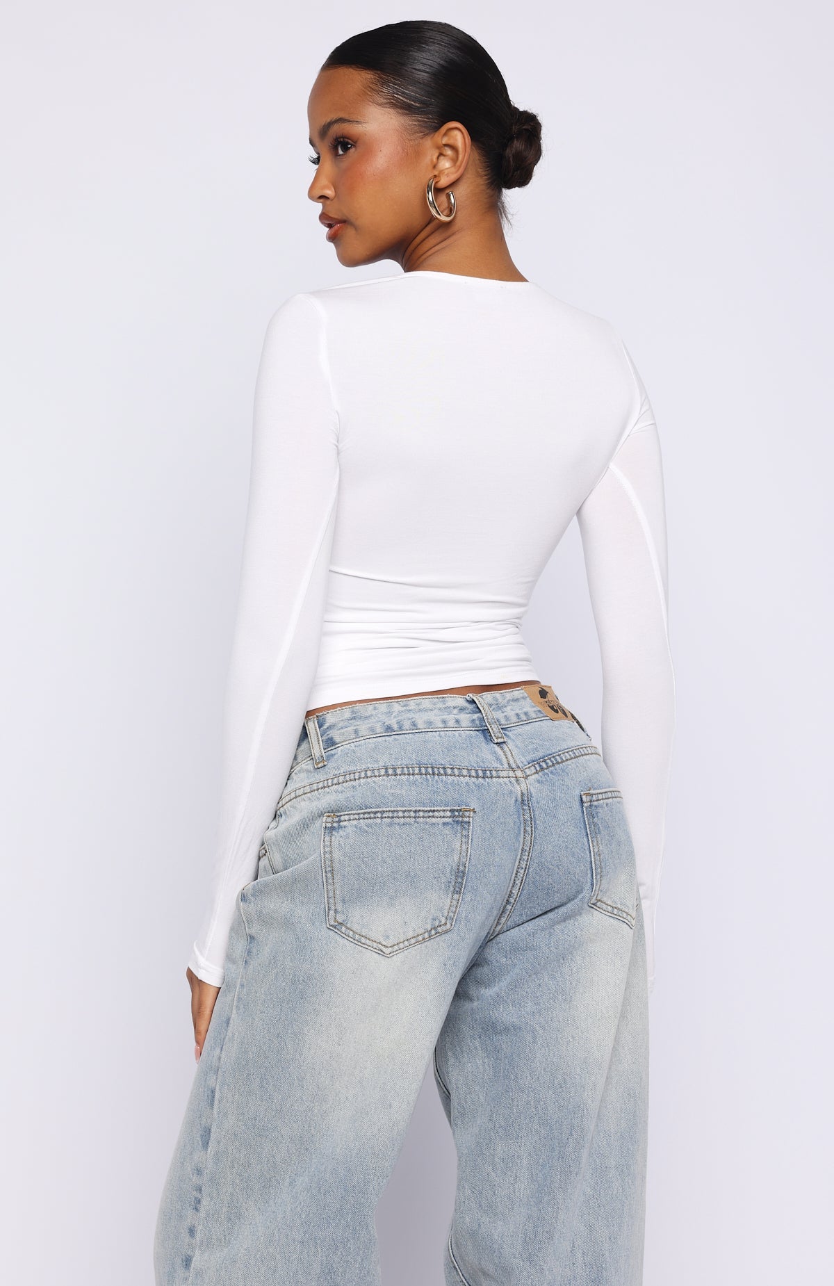 Only For Tonight Long Sleeve Top White