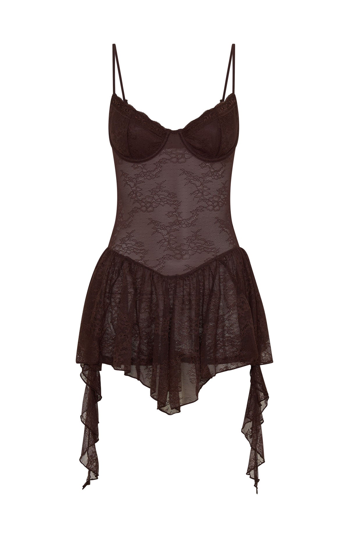 Only Tonight Lace Playsuit Chocolate