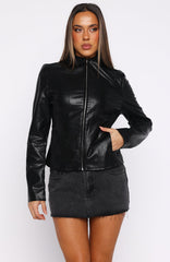 Parlour Talk PU Jacket Black