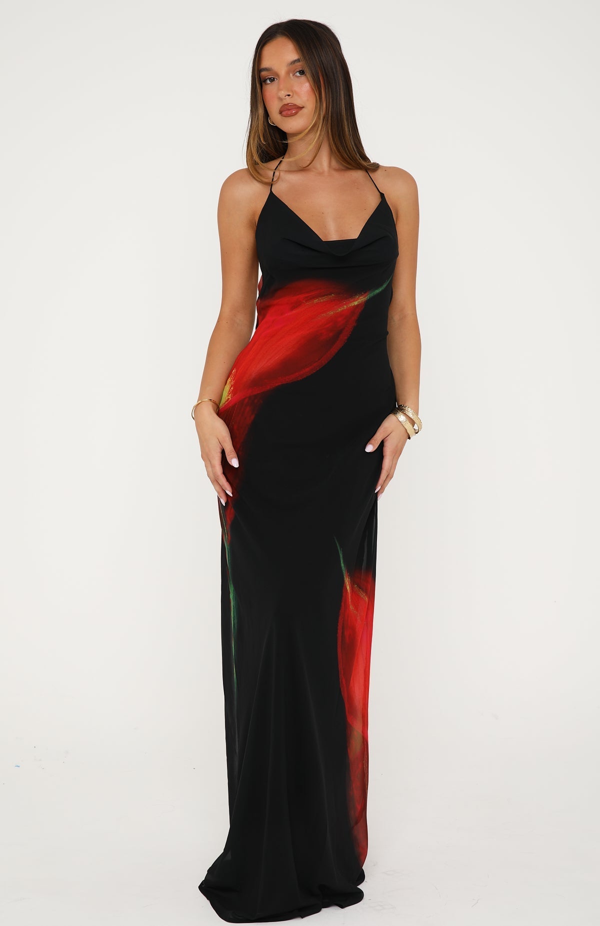 Peachy Life Maxi Dress Burning Lily