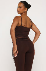Pretty Vibes Singlet Chocolate