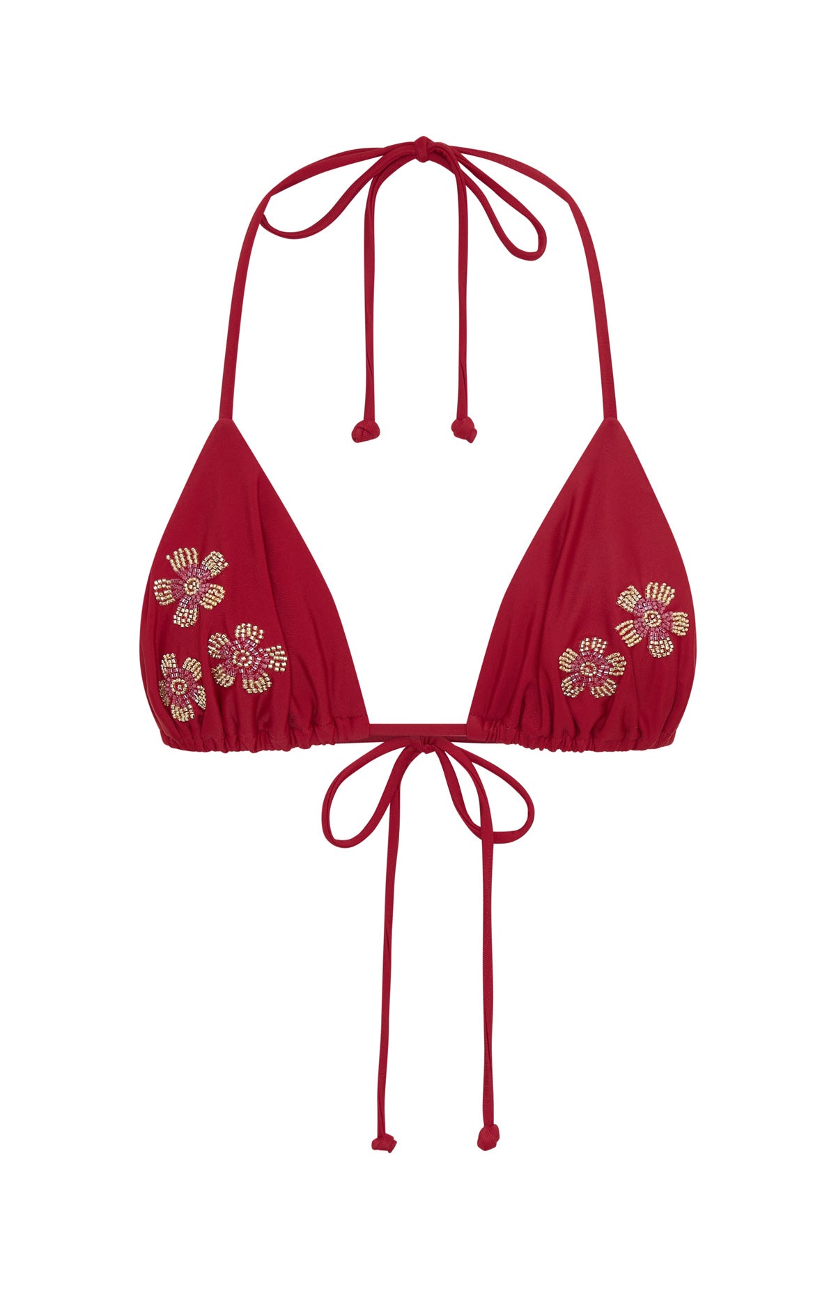 Raya Beaded Bikini Top Scarlett Bloom