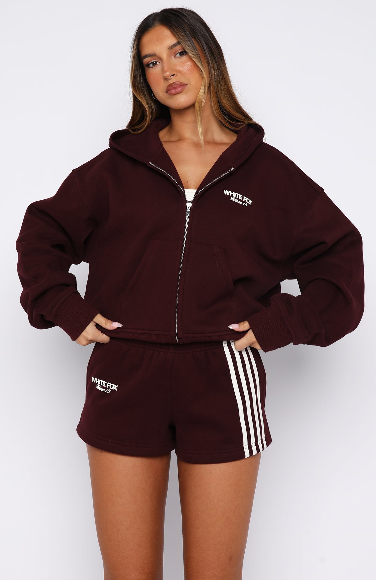 Release 15 Asalia Boxy Zip Front Hoodie Plum