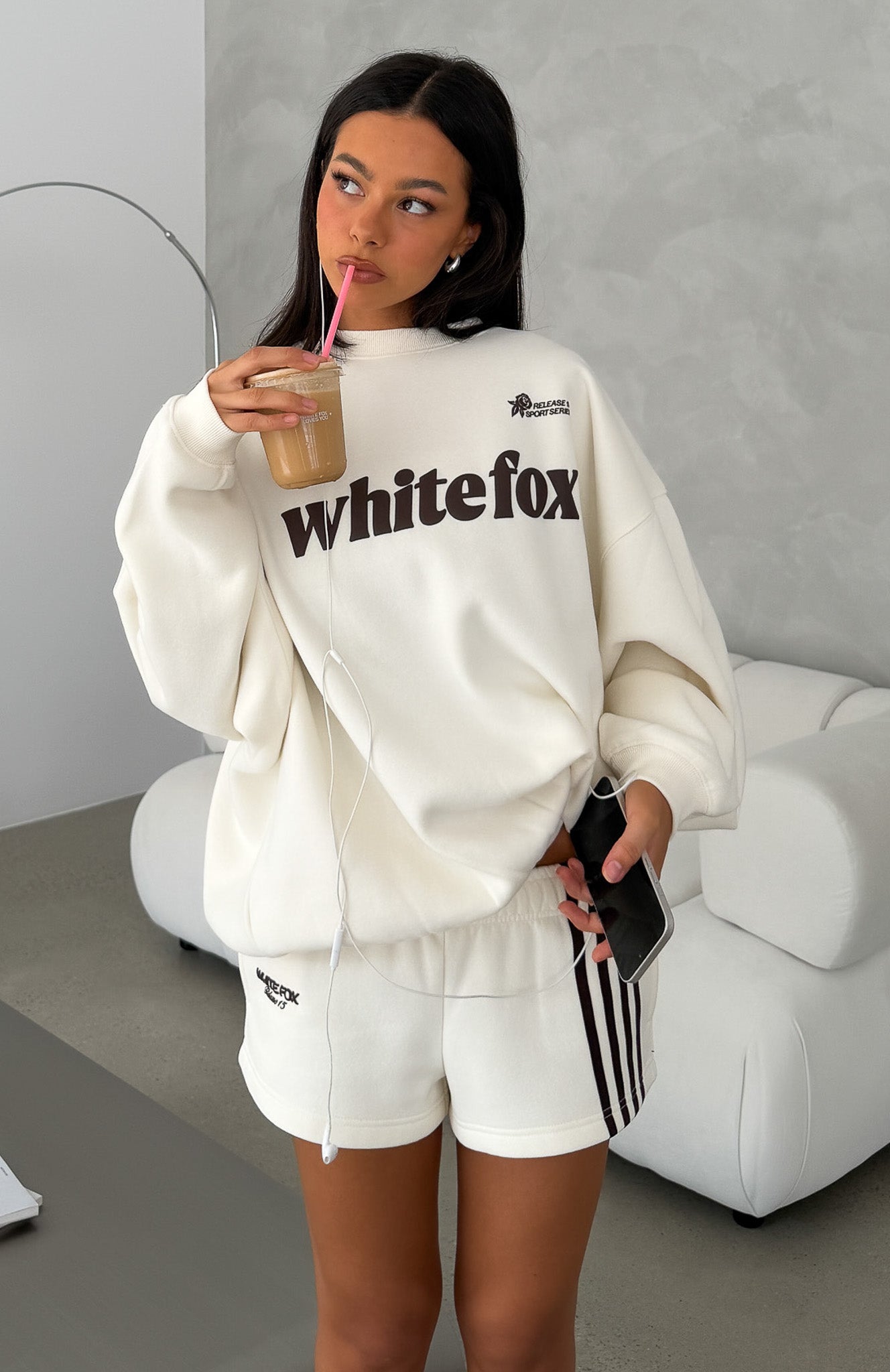 Release 15 Janie Oversized Drop Shoulder Sweater Off White