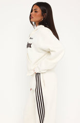 Release 15 Janie Boxy Zip Front Hoodie Off White