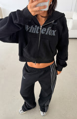Release 15 Janie Boxy Zip Front Hoodie Black