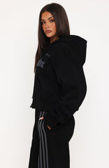 Release 15 Janie Boxy Zip Front Hoodie Black