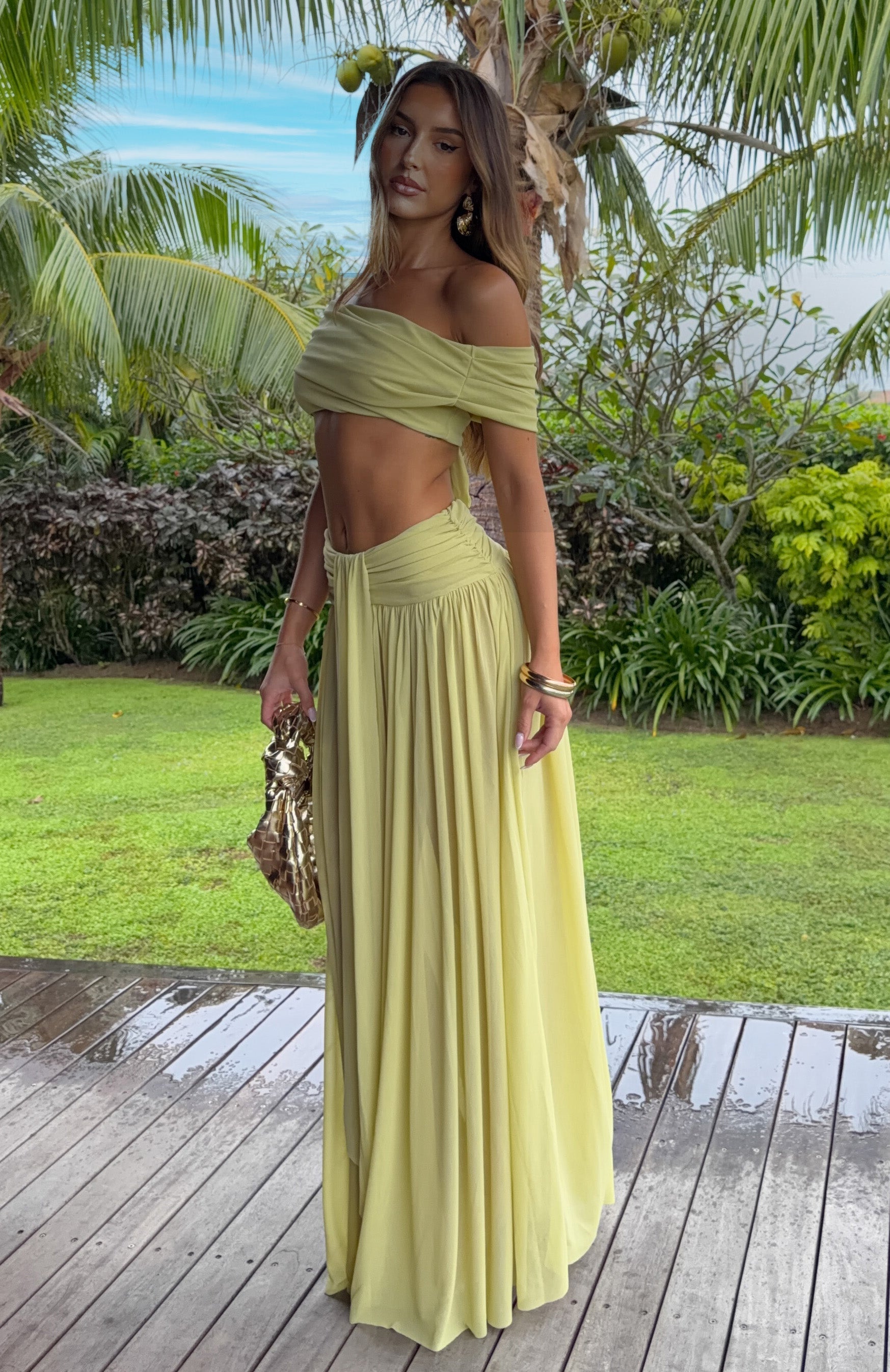 Amore Ease Maxi Skirt Pistachio Mist