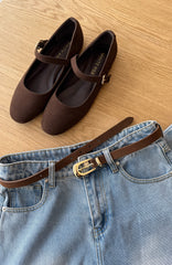 Samuel Belt Chocolate Faux Suede
