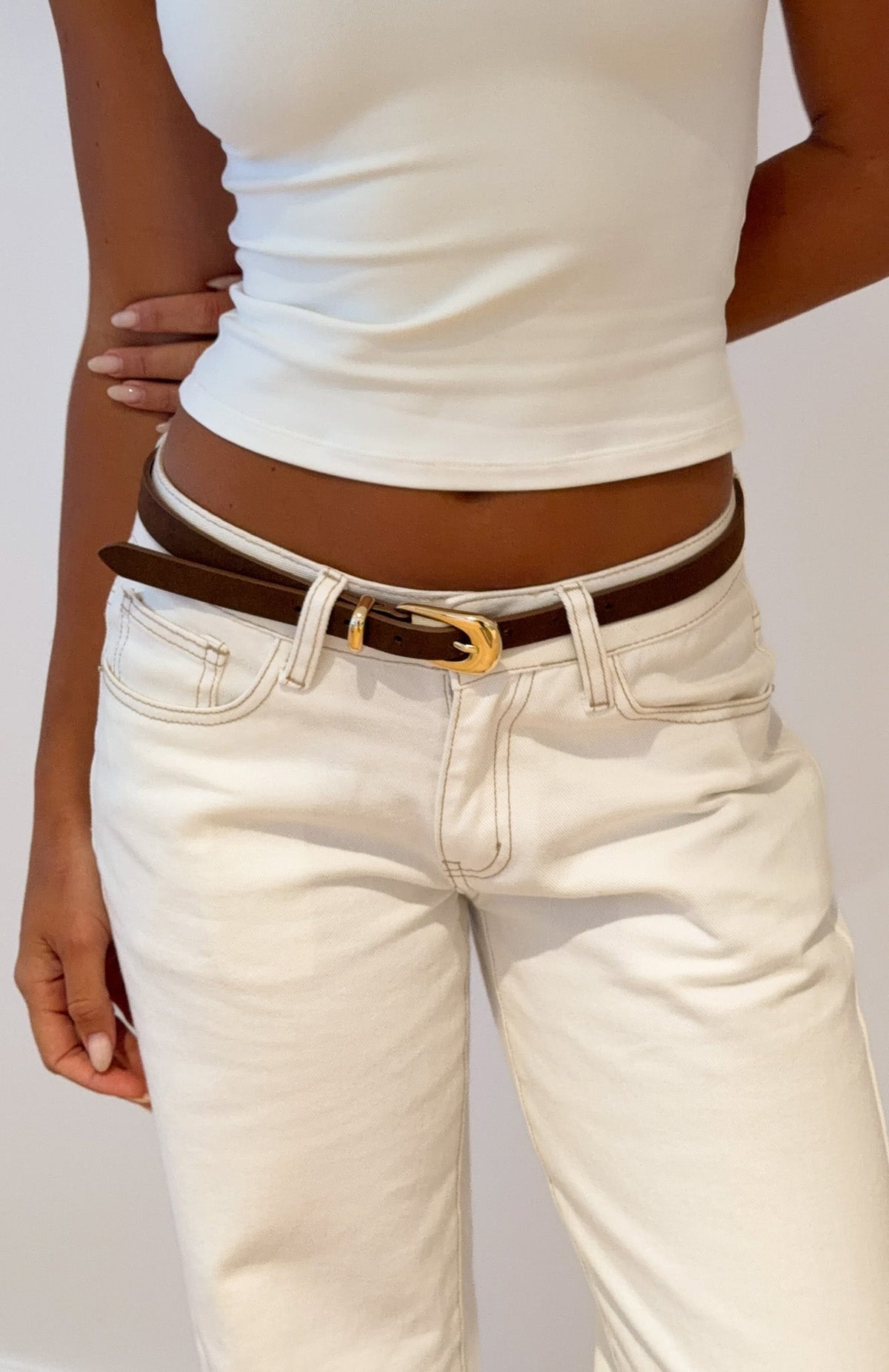 Samuel Belt Chocolate Faux Suede