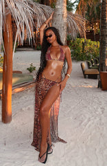 Sandslip Maxi Skirt Spiced Leopard