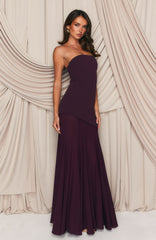 Sending My Best Strapless Maxi Dress Burgundy