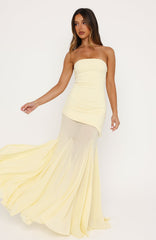 Sending My Best Strapless Maxi Dress Lemon