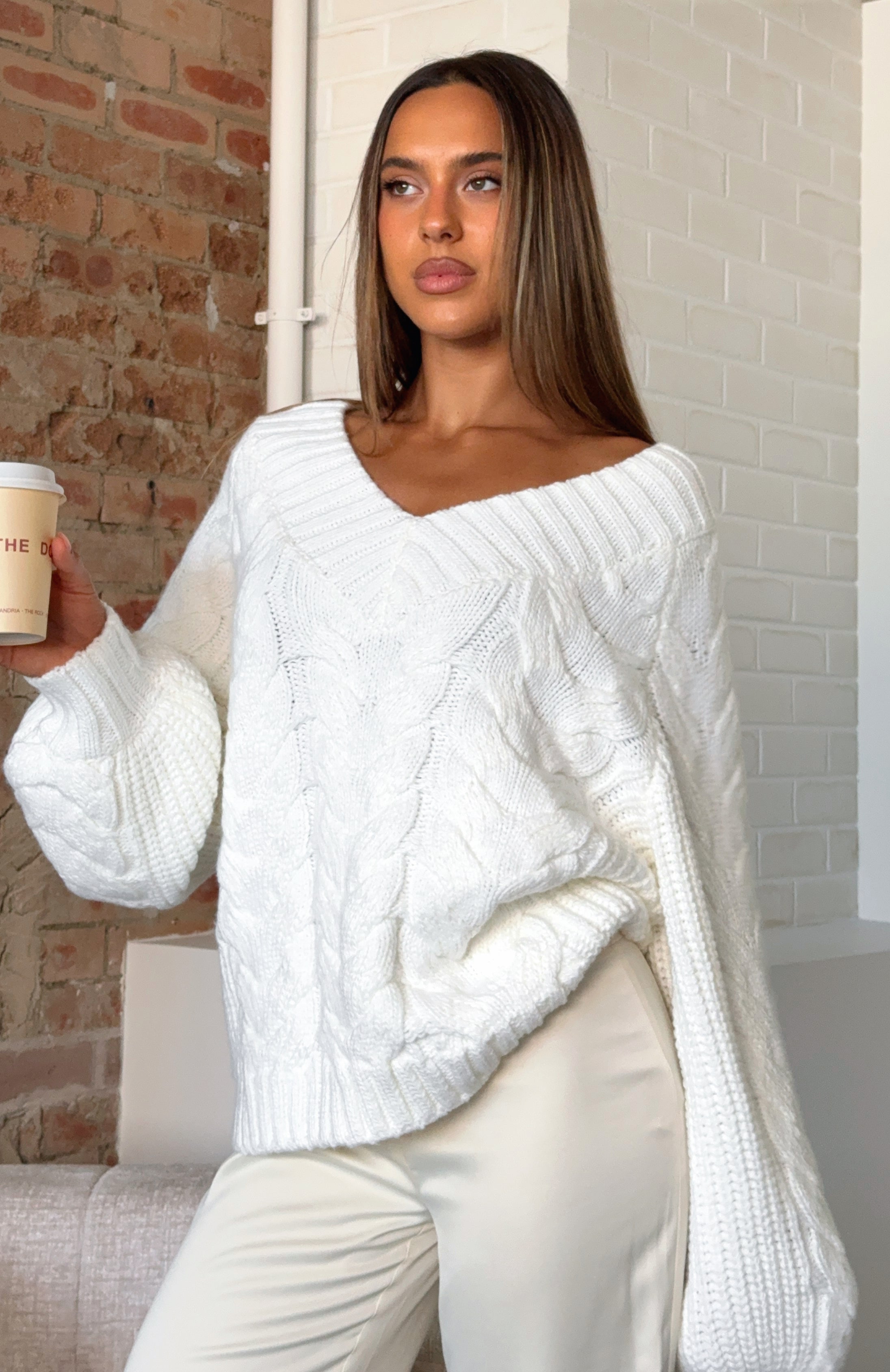 Showfern Knit Sweater Off White