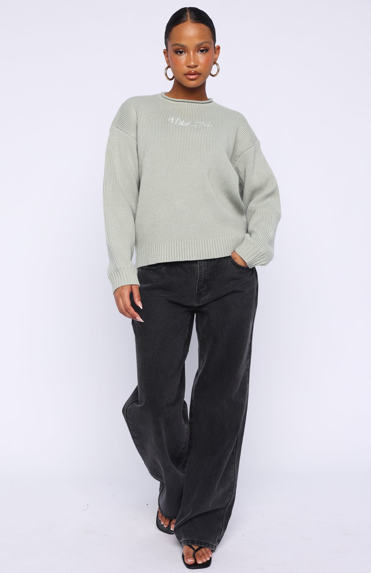 Snow Dreams Knit Sweater Sage