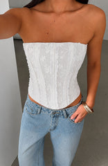 Stolen Kisses Strapless Bustier White