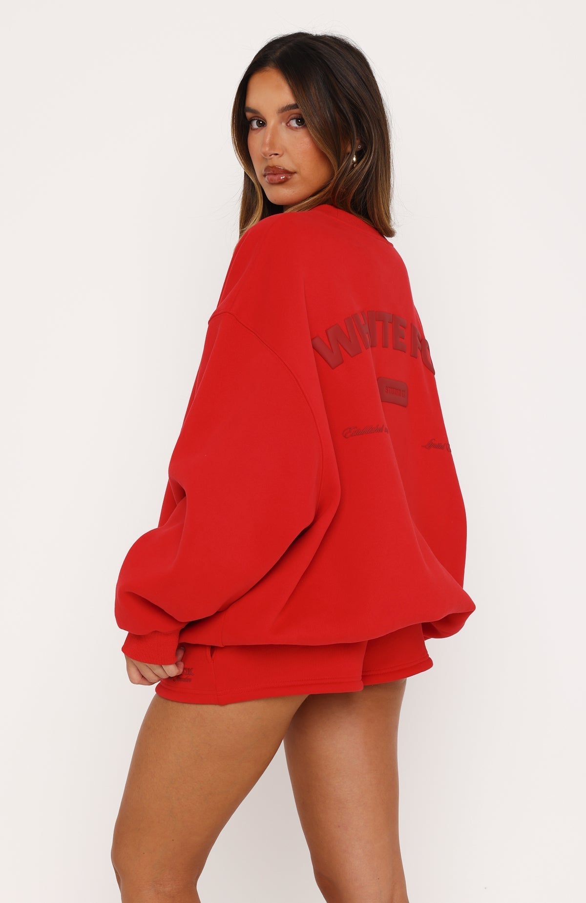 Studio 17 Raven Oversized Drop Shoulder Sweater Red