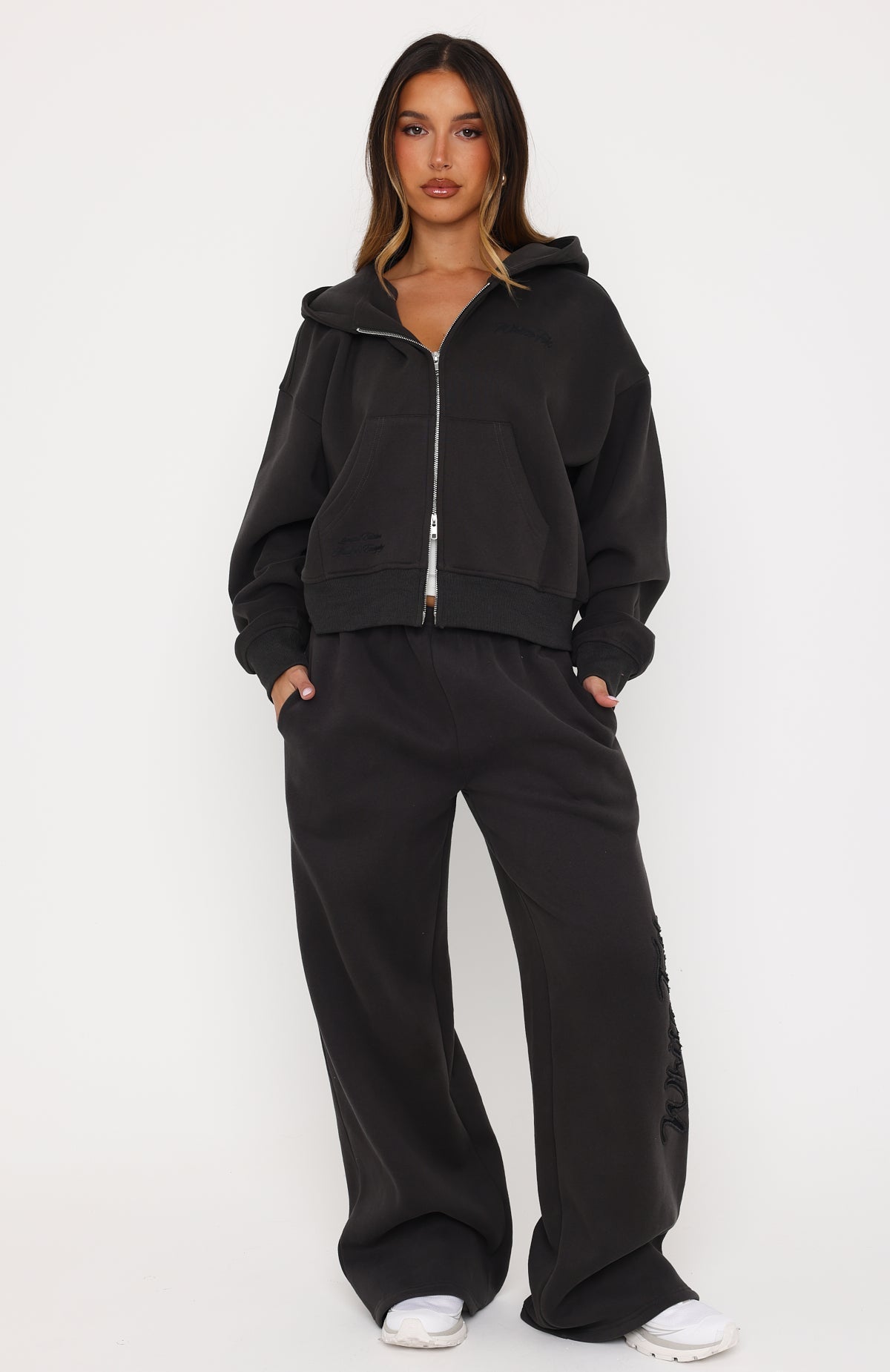 Studio 17 Willa Wide Leg Sweatpants Charcoal