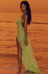 Sundrenched Haze Sequin Maxi Dress Kiwi