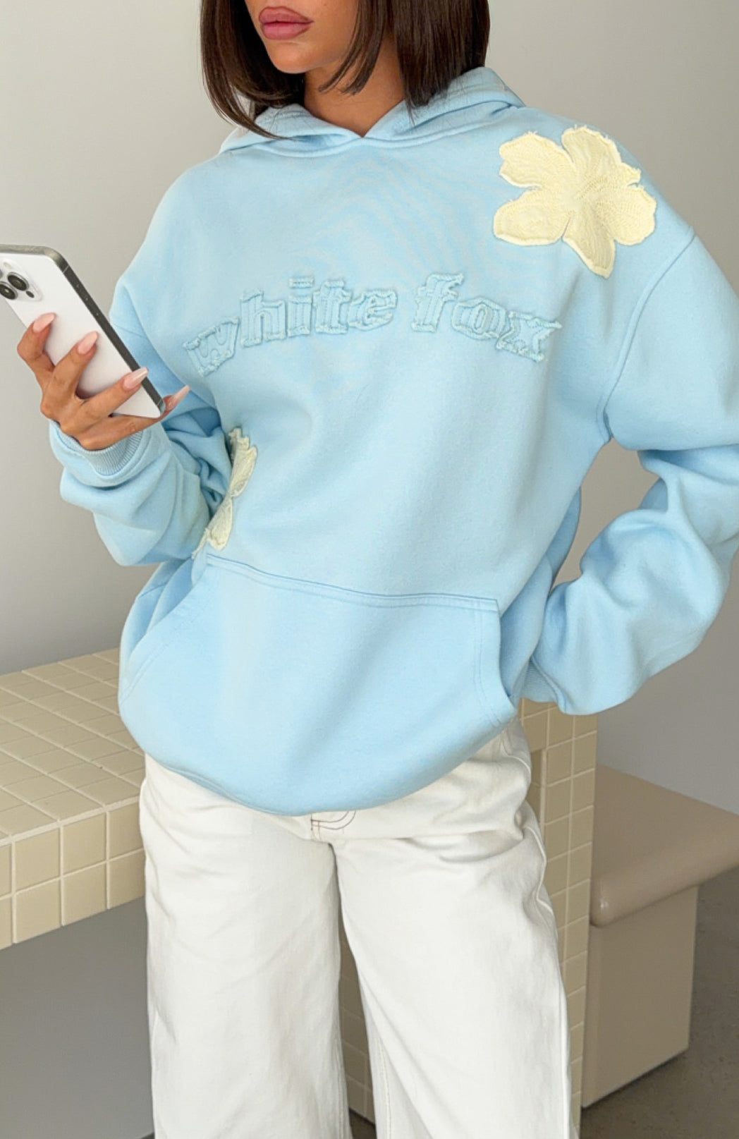 Sunkissed Bloom Oversized Hoodie Blue
