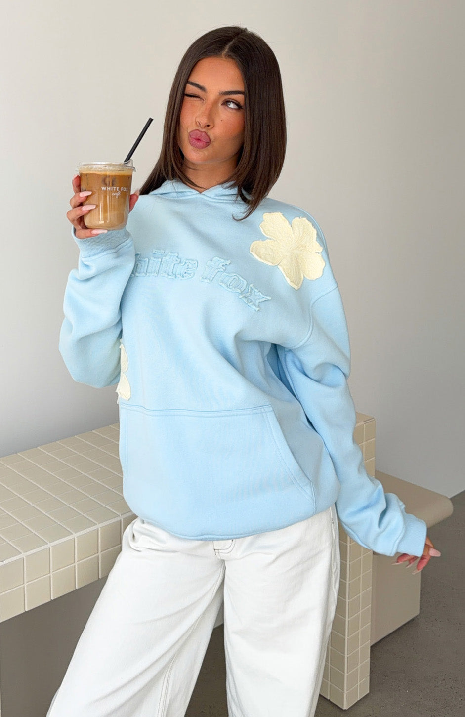 Sunkissed Bloom Oversized Hoodie Blue
