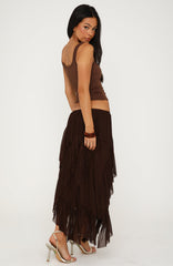 Sunset Strolls Midi Skirt Chocolate
