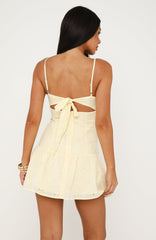 Sweet And Simple Mini Dress Lemon