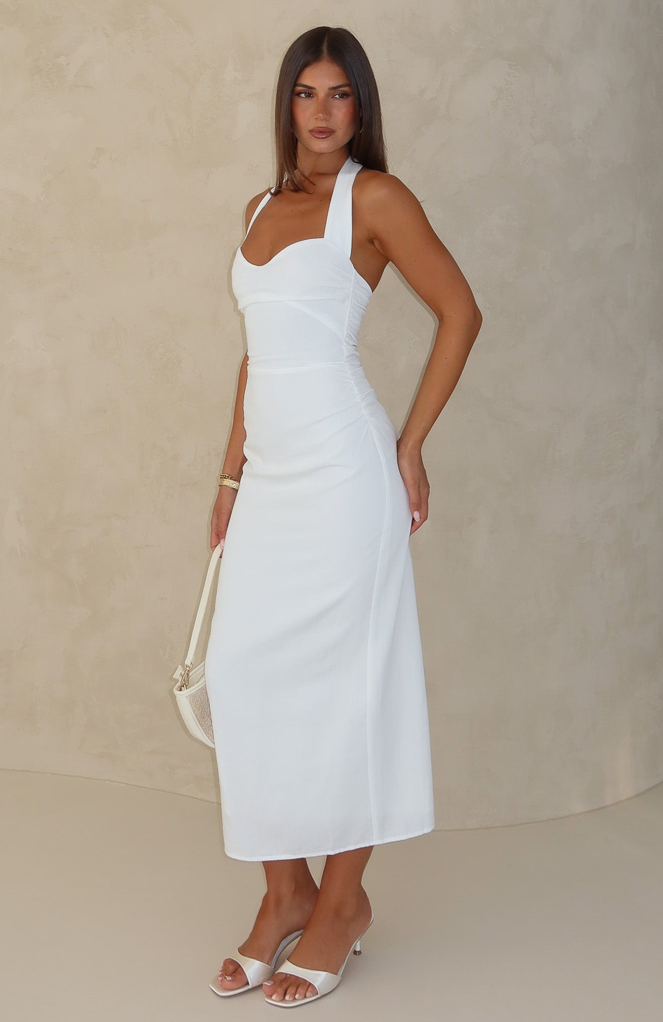 Sweet Glow Midi Dress White