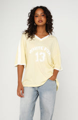 Sweet Vibe Oversized Sports Tee Lemon