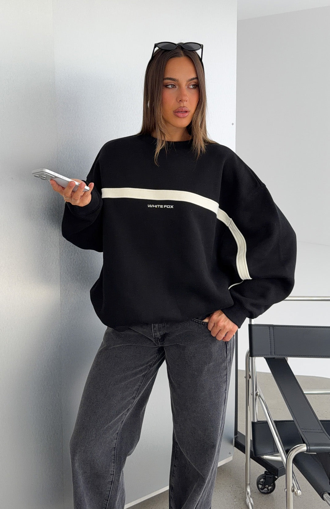 Take Another Chance Oversized Drop Shoulder Sweater Black