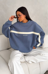 Take Another Chance Oversized Drop Shoulder Sweater Ocean