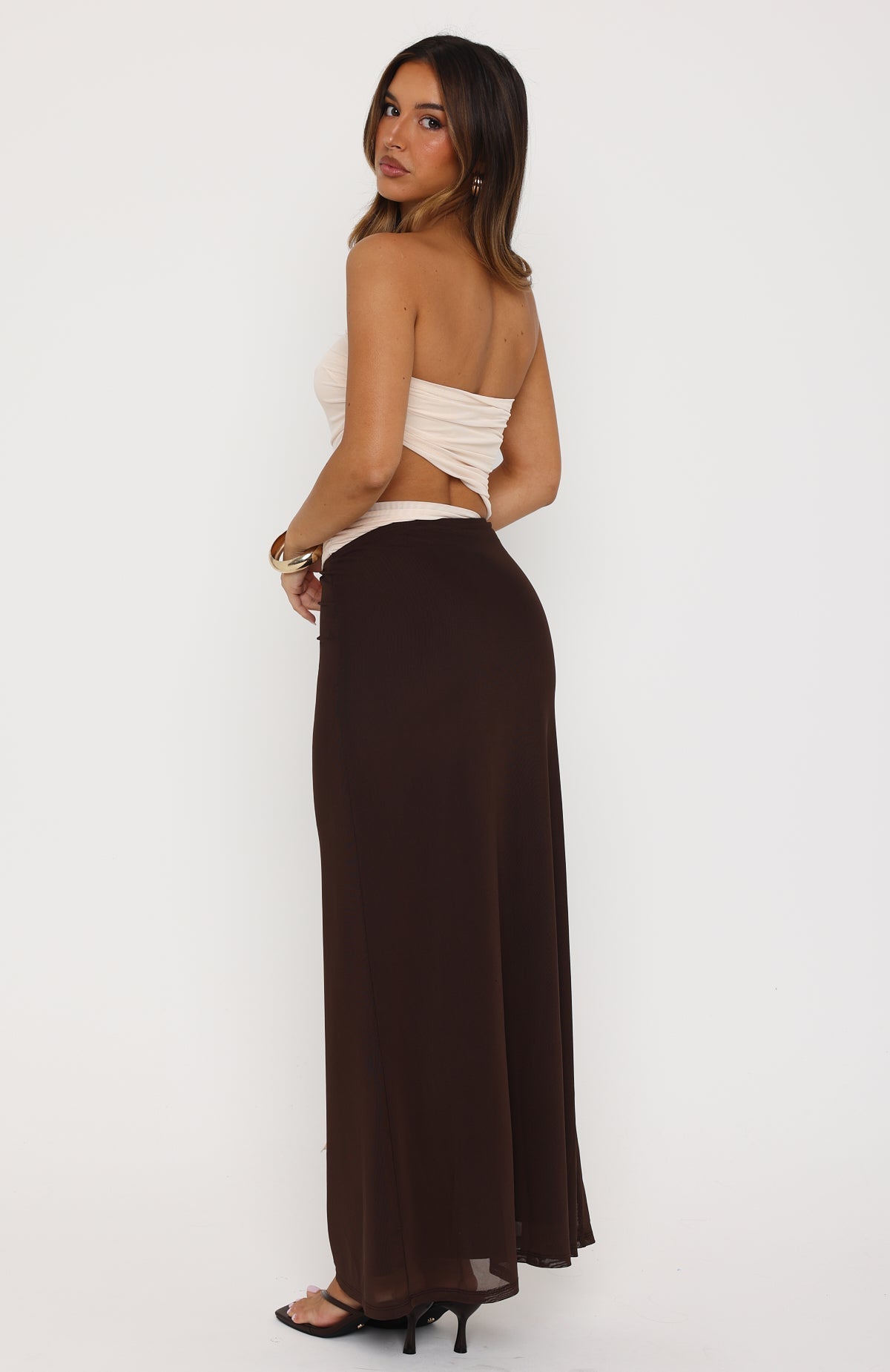 Talk About Forever Strapless Maxi Dress Oat/Chocolate