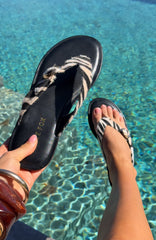 Tarrant Thong Sandals Zebra/Black