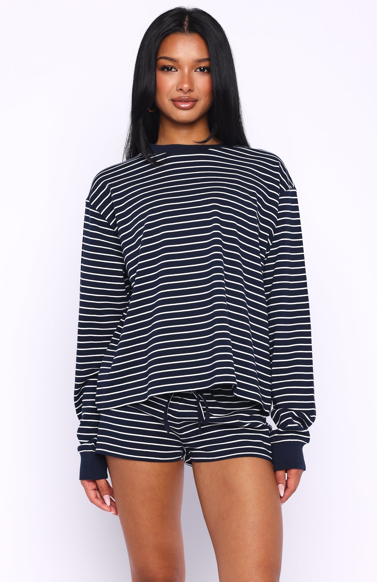 Touchdown Relaxed Shorts Navy Stripe
