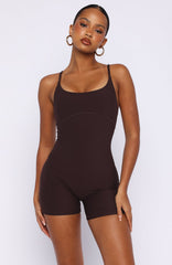 Track Playsuit Dark Chocolate