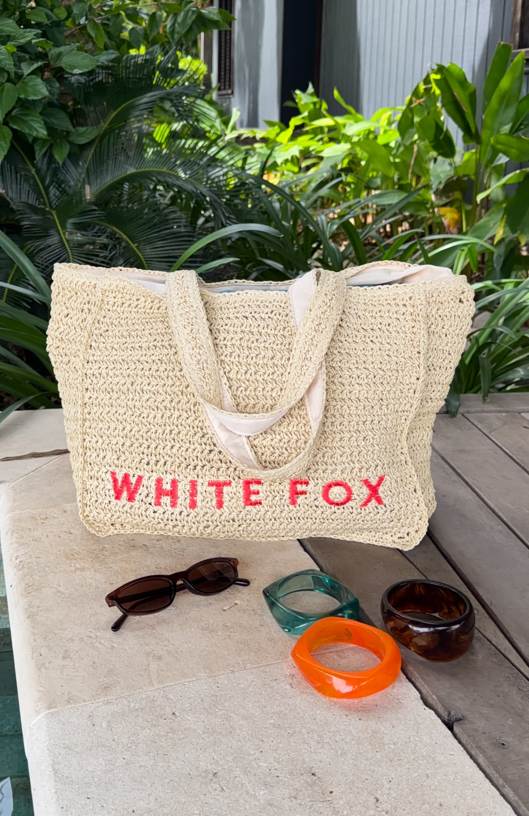 Tyrus Large Top Handle Bag Natural/Coral
